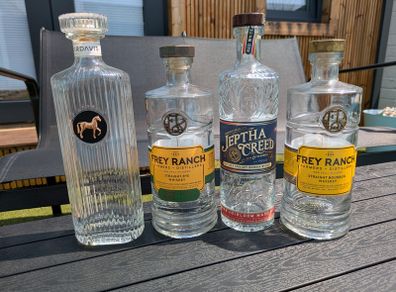 Empty Bourbon Whiskey Glass Bottles