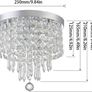 Modern Elegant Crystal Chandelier Lighting,K9 Ceiling Chandeliers Lights, 250mm, Beaded Light Shade with Clear Acrylic Jewel Image 3