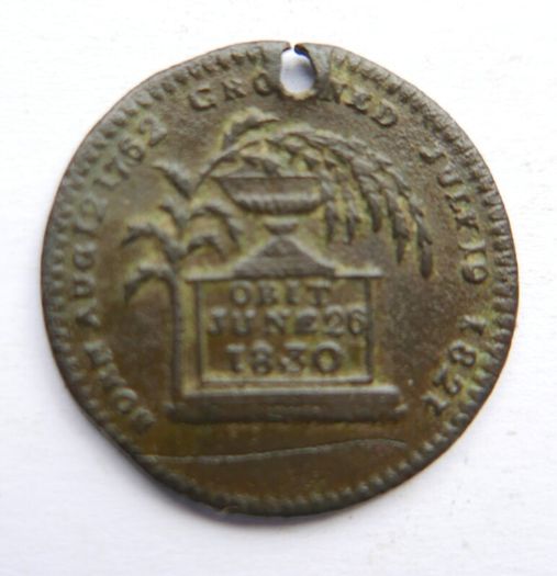 Memory Of George Iv Great Britain  1830 Death Token Medal