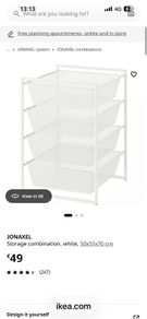 2 ikea jonaxel units fully assembled 4 baskets in each