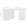 Corner Desk High Gloss White 145x100x76 cm Chipboard Image 8