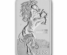 2026 Australia 1 Dollar 1 oz Silver Bullion Bar - RECTANGLE Lunar III Year of the Horse BU