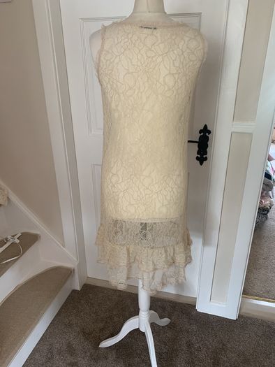 Vintage lace slip dress Sisley brand size 10-12