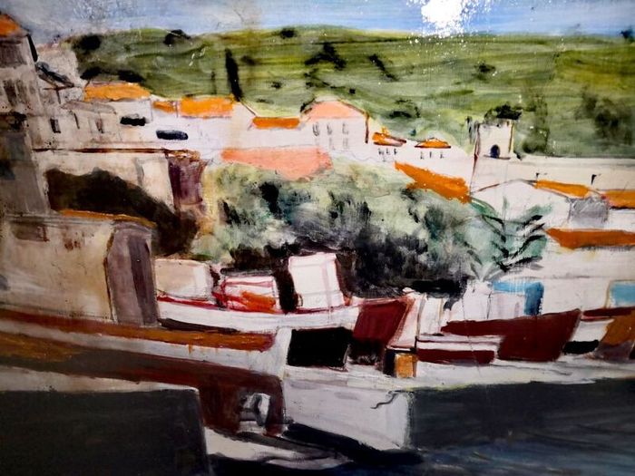 Large oil painting on board