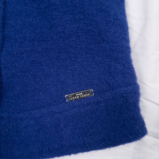 Your Sixth Sense Royal Blue Wool Knit Tailored Jacket Blazer Size L/XL