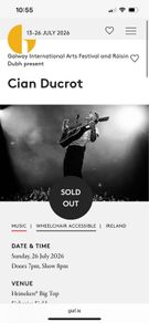 Cian Ducrot Tickets Galway 26th july