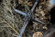Protection 1700s Coffin NailCrucifix Brutalist Crust Punk Pagan Pendant Necklace Talisman Wasteland Dystopian Gothic Witch Halloween