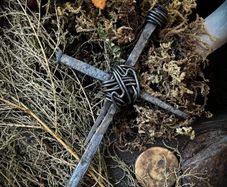 Protection 1700s Coffin NailCrucifix Brutalist Crust Punk Pagan Pendant Necklace Talisman Wasteland Dystopian Gothic Witch Halloween
