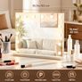 Vanity Mirror with Lights, 50x42cm Lighted Makeup Mirror for Tabletop/Wall Mounted with 14 Led Dimmable Bulbs, USB Cable, Touchscreen Image 2
