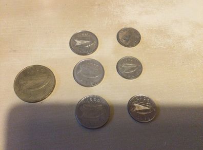 Irish 20p, 10p and 5p coins