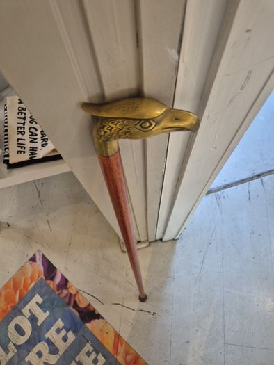 Vintage walking stick solid brass eagle head