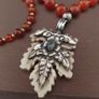 Antique Carnelian Red Agate With Sterling 925 Silver Leaf Pendant Necklace Image 4