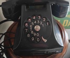 Vintage Bakelite Ericsson black  retro Rotary Dial Phone P&T stamp