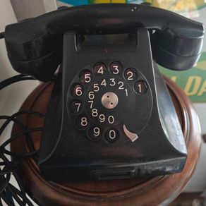 Vintage Bakelite Ericsson black  retro Rotary Dial Phone P&T stamp