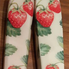 Serving Spoons - Wood. Strawberry Decorated