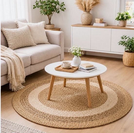 Bohemian Style Round Rug - ideal for eco-friendly home