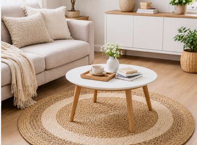 Bohemian Style Round Rug - ideal for eco-friendly home