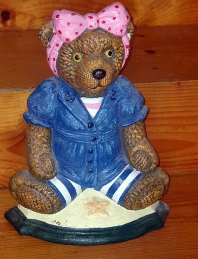 Vintage Wright Studios Cast Iron Teddy Doorstop