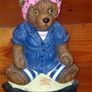 Vintage Wright Studios Cast Iron Teddy Doorstop Image 8