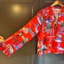 Eterna Red Parisian Print Viscose Blouse Shirt UK 10  Oversized Loose Fit Novelty France Scene Image 3