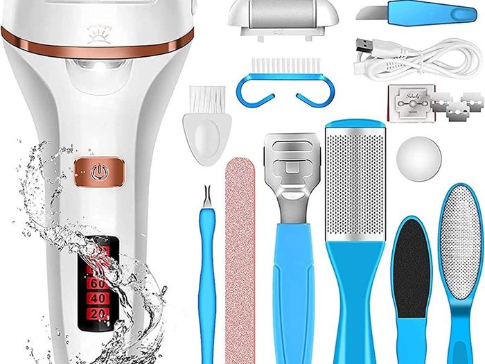 Electric Foot File Callus Remover, iToncs Professional Pedicure Kit Rechargeable Feet Callus Remover with 10 in 1 Foot Files Pedicure Tools Foot Care for Dead Skin MULTIPLE COLOURS AVAILABLE (FREE POSTAGE)