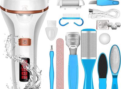 Electric Foot File Callus Remover, iToncs Professional Pedicure Kit Rechargeable Feet Callus Remover with 10 in 1 Foot Files Pedicure Tools Foot Care for Dead Skin MULTIPLE COLOURS AVAILABLE (FREE POSTAGE)