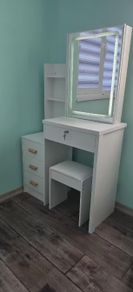Dressing table & stool white LED vanity desk