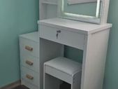 Dressing table & stool white LED vanity desk
