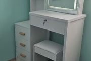 Dressing table &amp; stool white LED vanity desk
