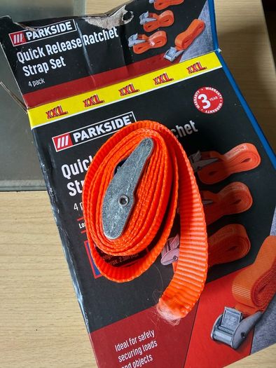 Quick release ratchet strap set