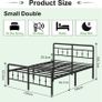 Small Double Bed Frame with Headboard and Footboard 120x190cm,46 cm High Bed frame small double with Steel Slats Support, Noise Free, Easy Assembly, Black Image 2