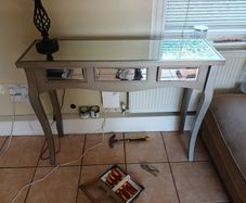 Glass mirror console table