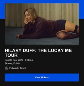 Hilary Duff Dublin Concert Tickets