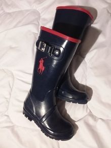 POLO RALPH LAUREN Kids Navy Red Rain Boots Wellies