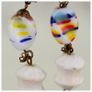 Retro Murano Millefiori Glass Long Drop Clip On Earrings Image 5