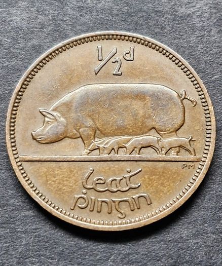 Ireland 1946 Beautiful Half 1/2 Penny Coin