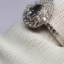 Sterling silver (Sz: R) Peacock Tanzanite, White Zircon Ring in Rhodium Sterling 1.244 Ct. Image 10