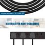6 Way Extension Leads with Surge Protection, Wall Mounted Power Strips with Individual Switches 13A UK Plug (2M, Black) Image 2