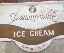 American Pensupreme Ice Cream 60's Sign Rare