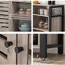 Storage Cabinet, Sideboard, with 2 Door Cupboard, Adjustable Shelves, for Dining Room, Living Room, Kitchen, 110 x 33 x 75 cm, Industrial Style, Greige and Black Image 4