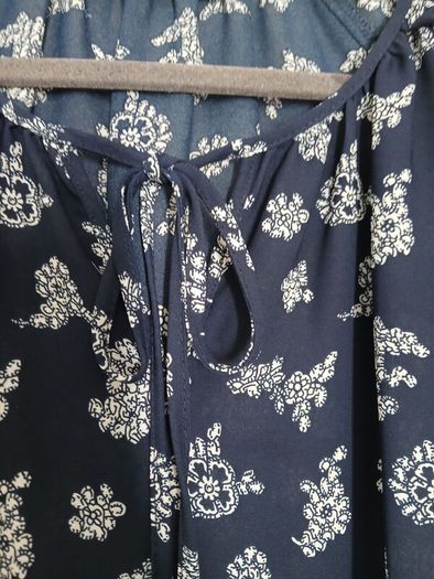 Navy print blouse