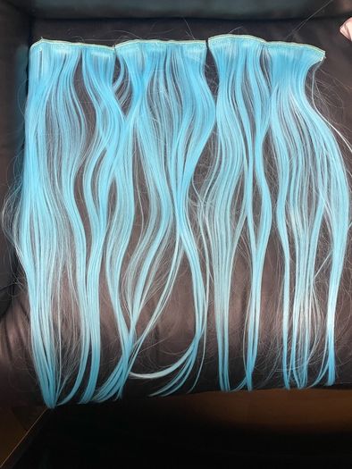 Sky Blue Ombre Clip In Hair Extensions
