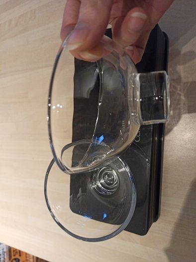 cat double glass bowls with stand, priced to sell