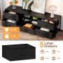TV Stand Cabinet, TV Unit with 5 Drawers, 140 cm, All Black TV Console Table with Storage Organizers, Entertainment Center with Open Shelf for Living Room, Bedroom Image 6