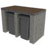 Gabion Wall for Garbage Bin Galvanised Steel 190x100x130 cm Image 4