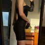 Black Mini Sequin Asymmetrical dress Size S Image 2