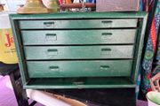 Vintage Industrial metal Engineer's drawers with working key