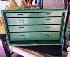Vintage Industrial metal Engineer's drawers with working key