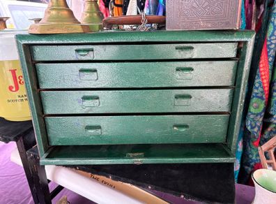 Vintage Industrial metal Engineer's drawers with working key