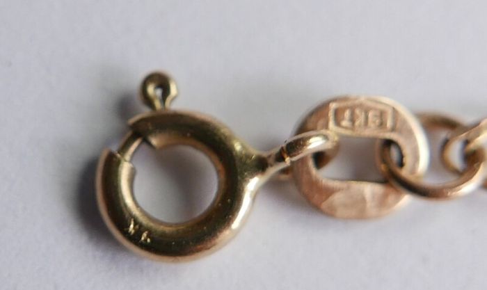 Vintage Solid 9ct Yellow Gold 375 Fancy Link Bracelet. Length 8" - 1,2g